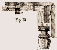 Coupe d'une table avec l'abattant abattu
