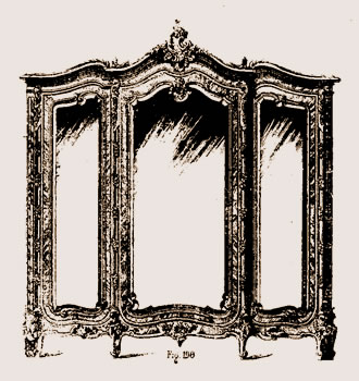 Armoire à glace 3 portes de style Louis XV