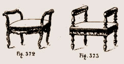 Banquette Louis XV et banquette d'antichambre