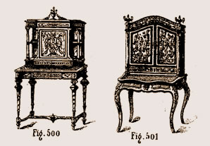 Bonheur du jour de style Louis XV et Louis XVI