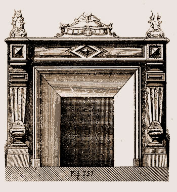 Cheminée en bois à modillons