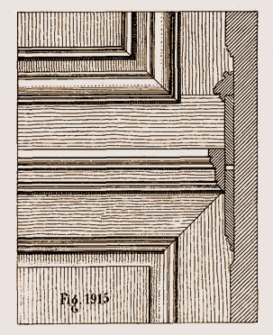 Coupe a hauteur d'appui d'un faux lambris de hauteur