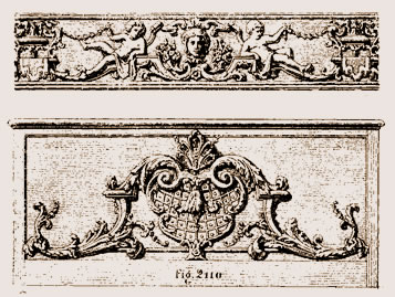 Morceaux d'ornements de style Louis XV époque Régence