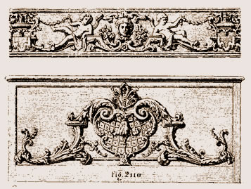 Morceaux d'ornements de style Louis XV époque Régence