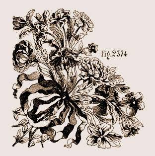 Bouquets et guirlandes en marqueterie Louis XIV