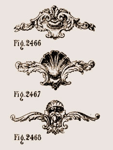 Milieu de galerie Louis XV, Louis XIV et Louis XIII