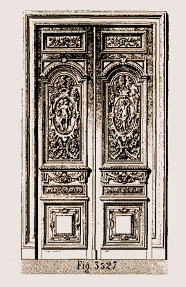 Porte de salle à manger, style Louis XIII