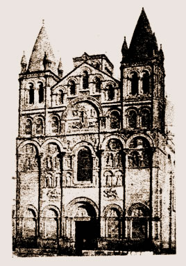Facade romane de la cathédrale d'Angoulême